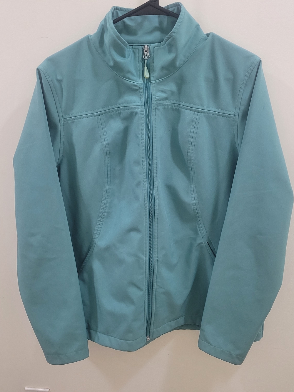 Women's Fall Teal Full-Zip coat with Stand Collar Warm Inner Lining, Outdoor XL